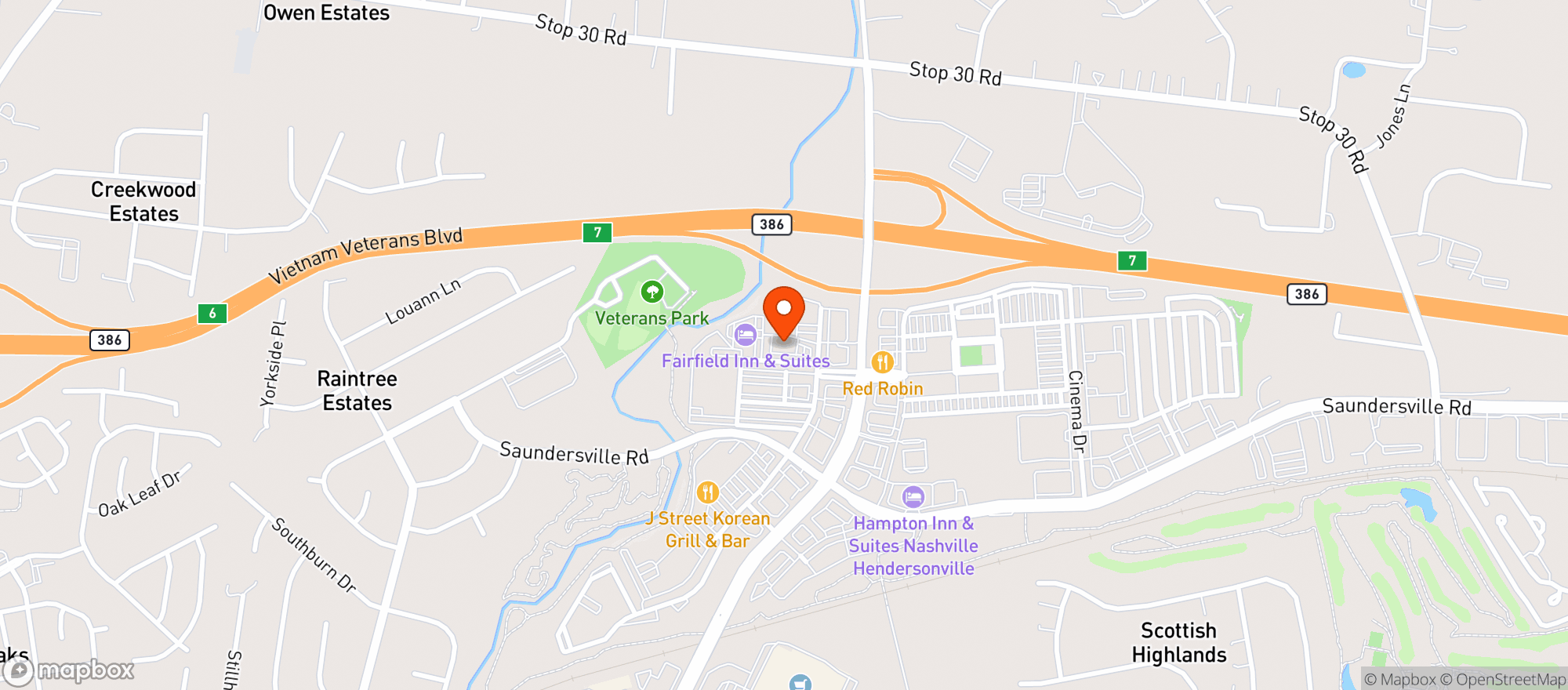 Map showing Jonathan's Grille