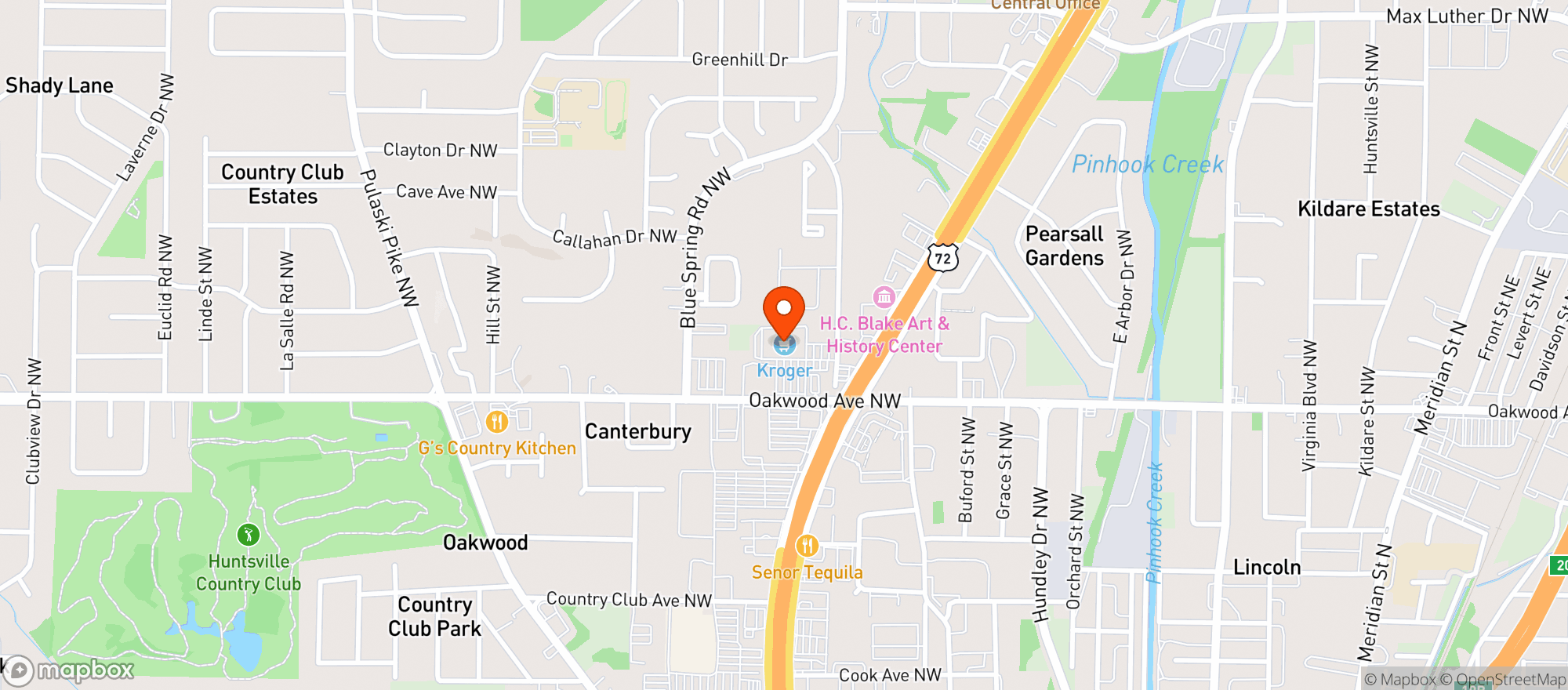 Map showing Kroger