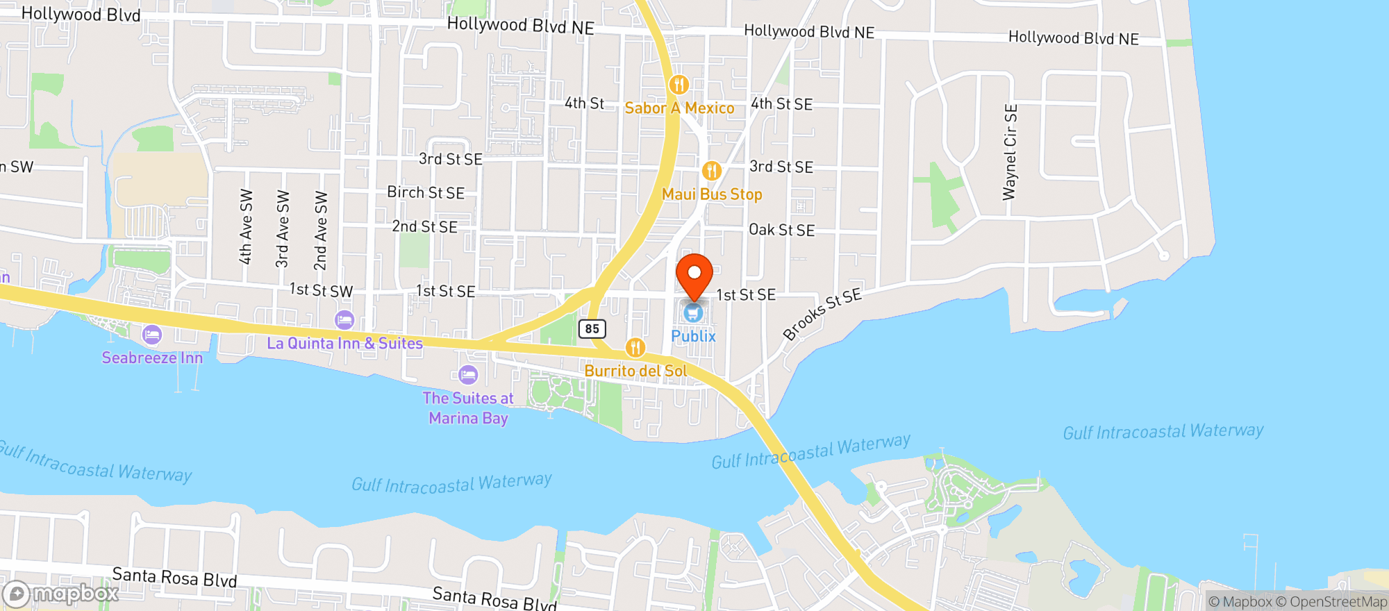 Map showing Publix