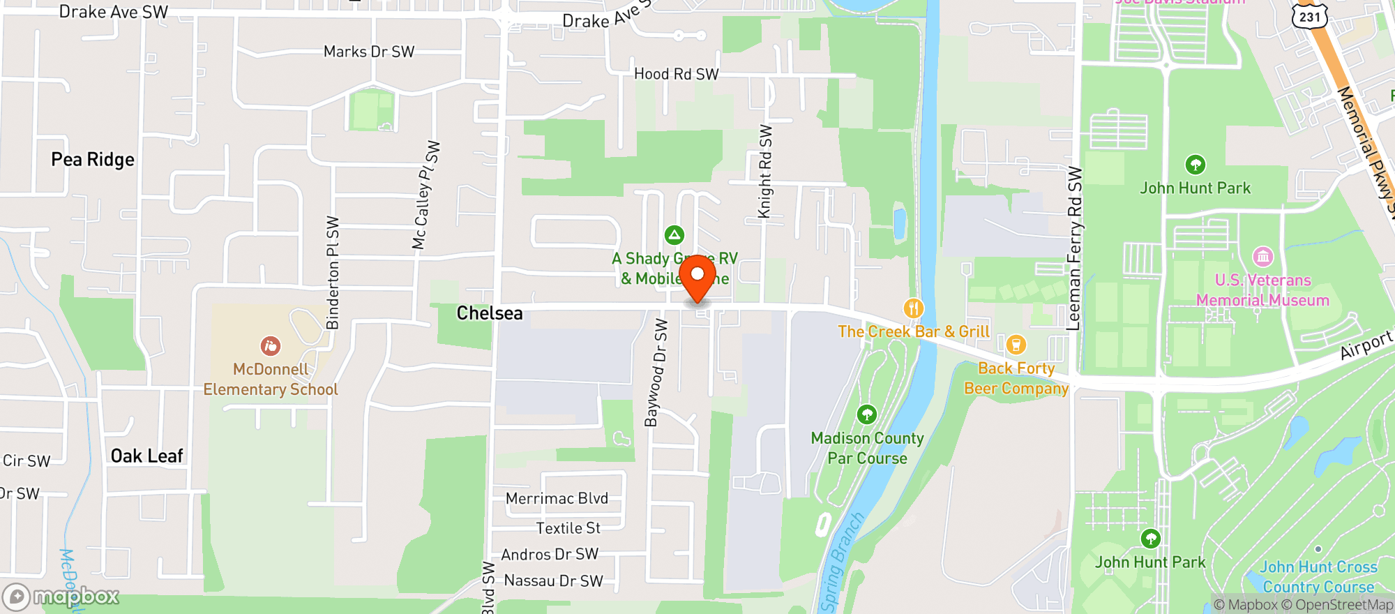 Map showing Johnson Discount Mart