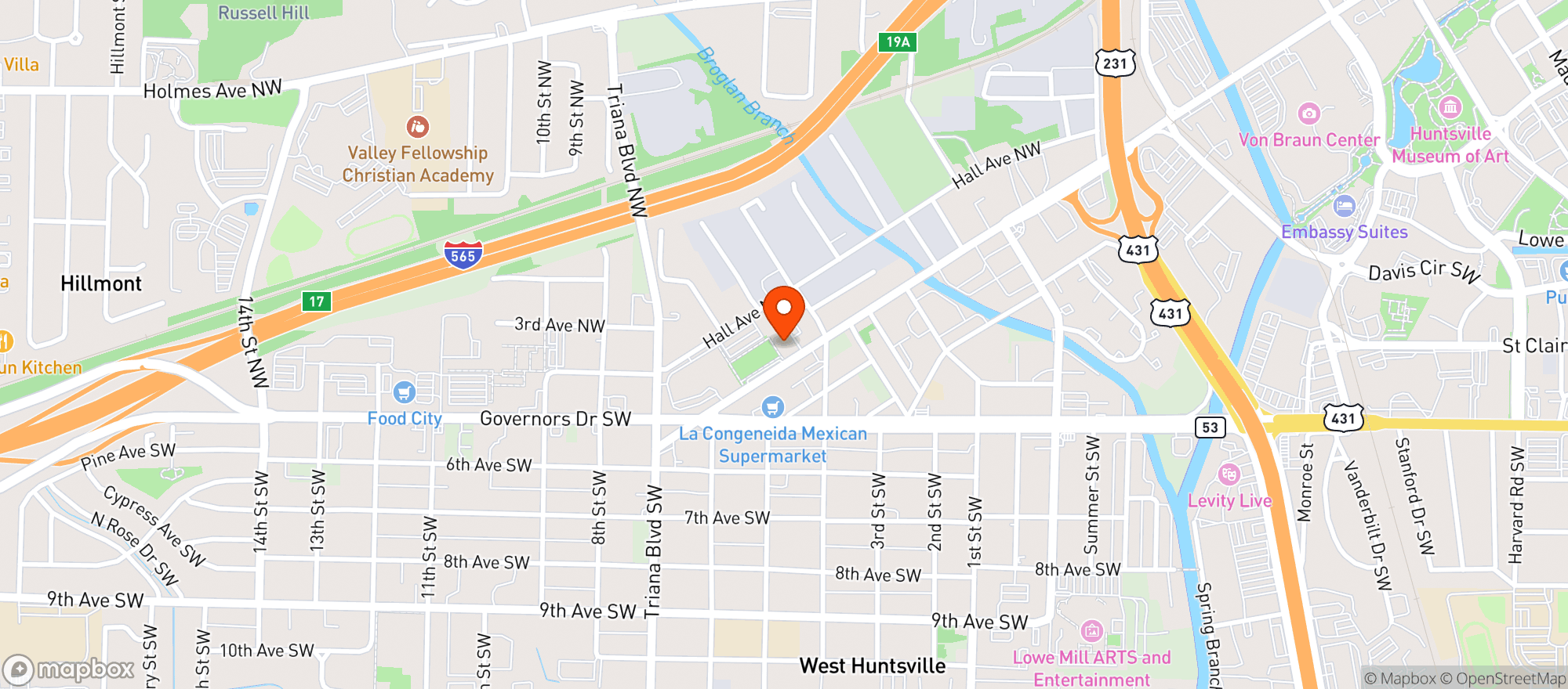 Map showing Yellowhammer Brewing, Inc.