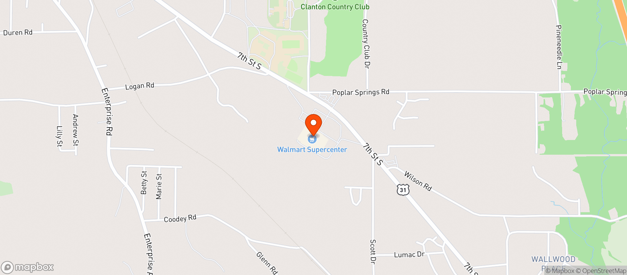 Map showing Walmart Supercenter