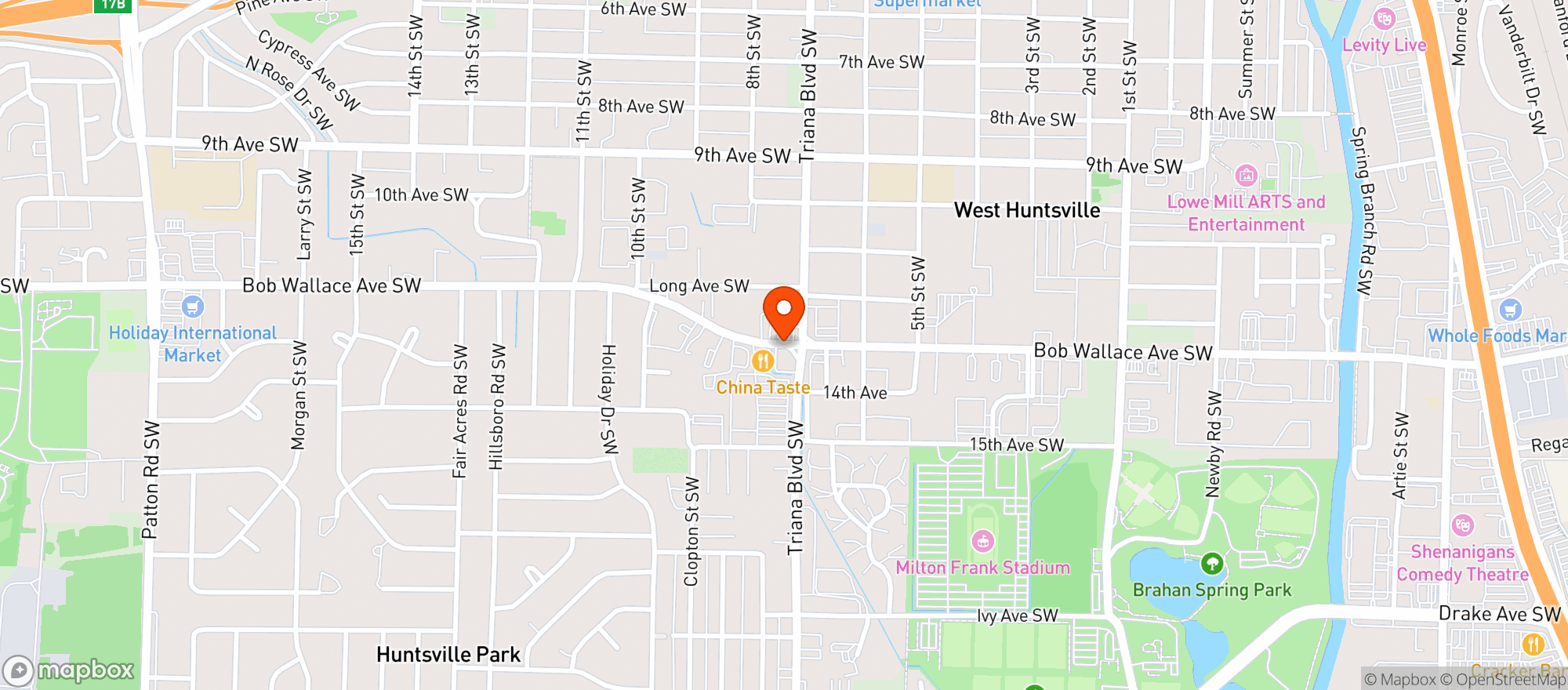 Map showing Corner Quick Mart