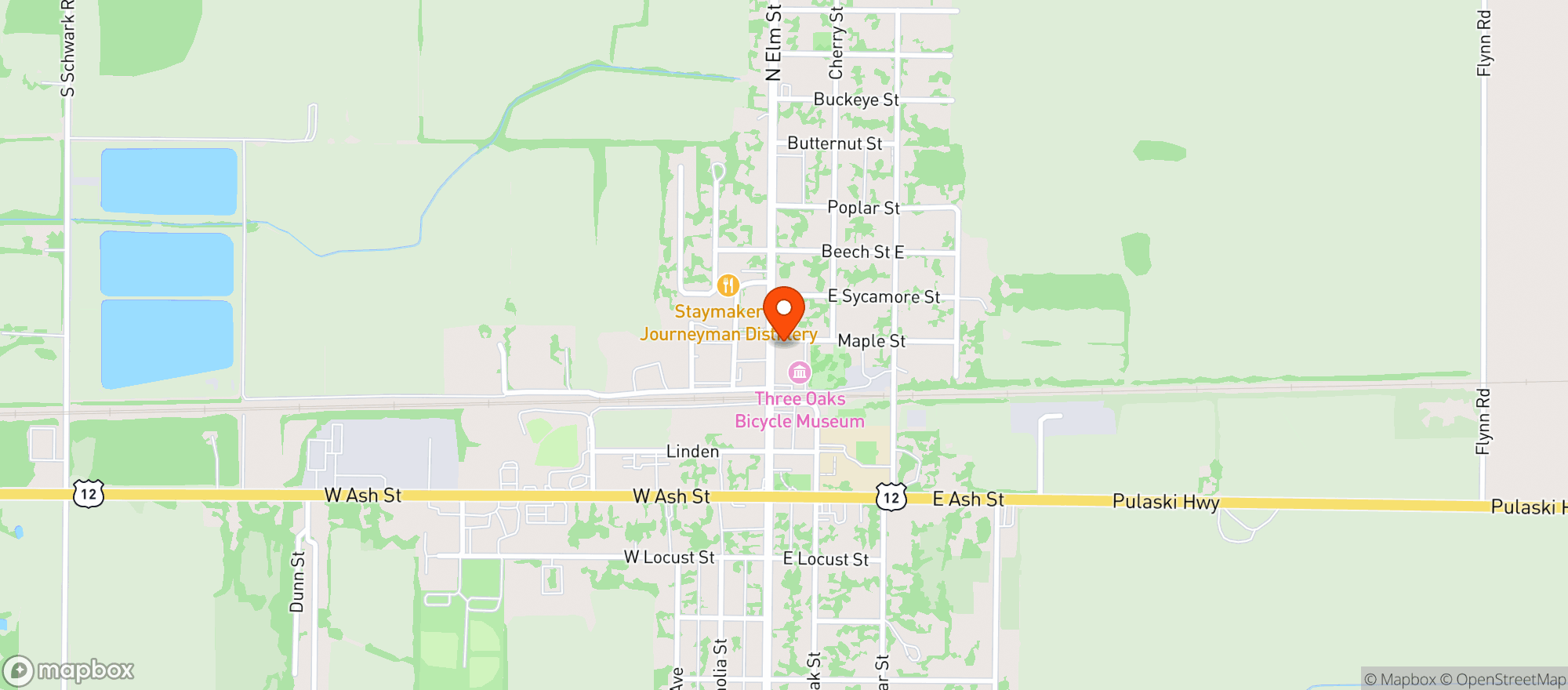 Map showing P&E Bottle Shop
