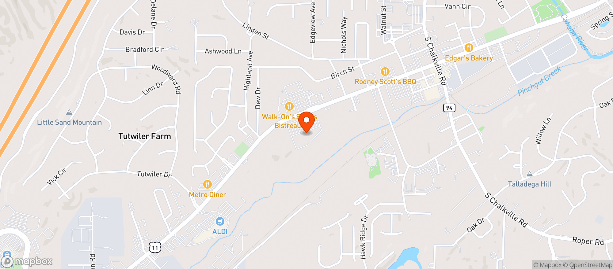 Map showing Food City