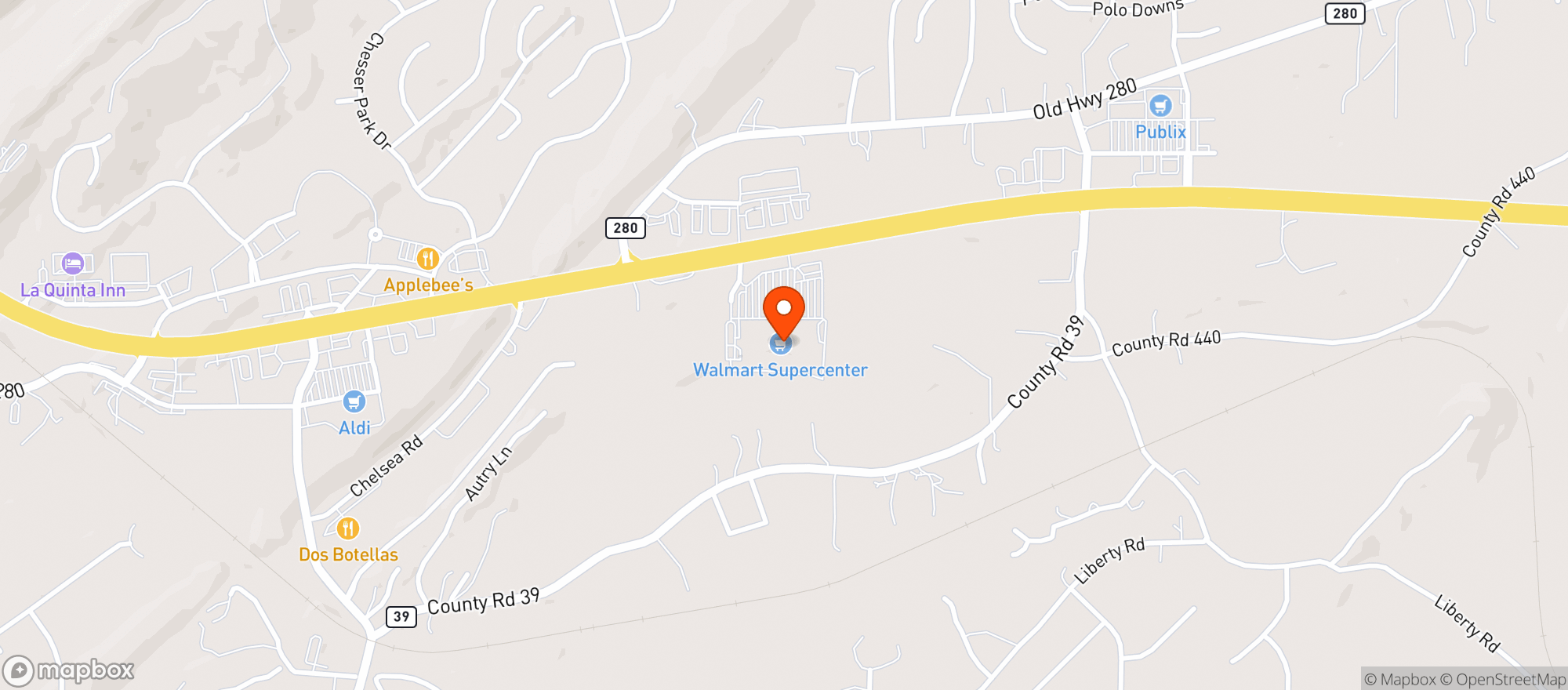 Map showing Walmart Supercenter