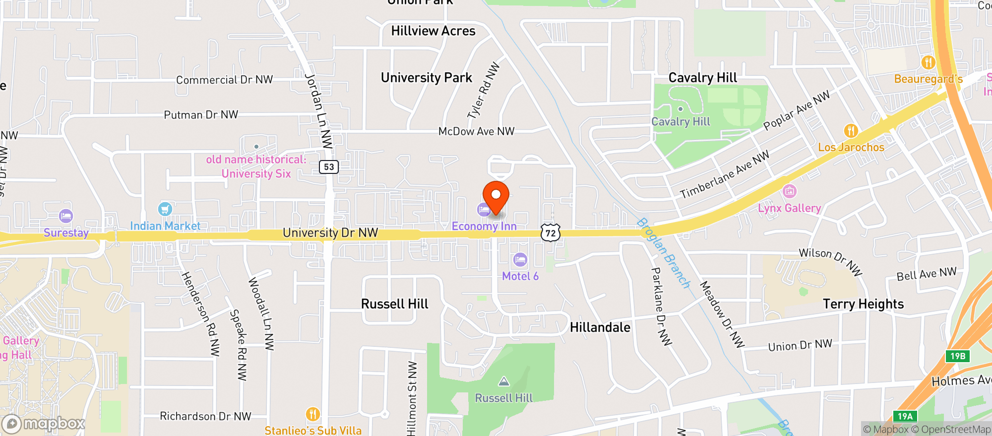 Map showing Olive Garden