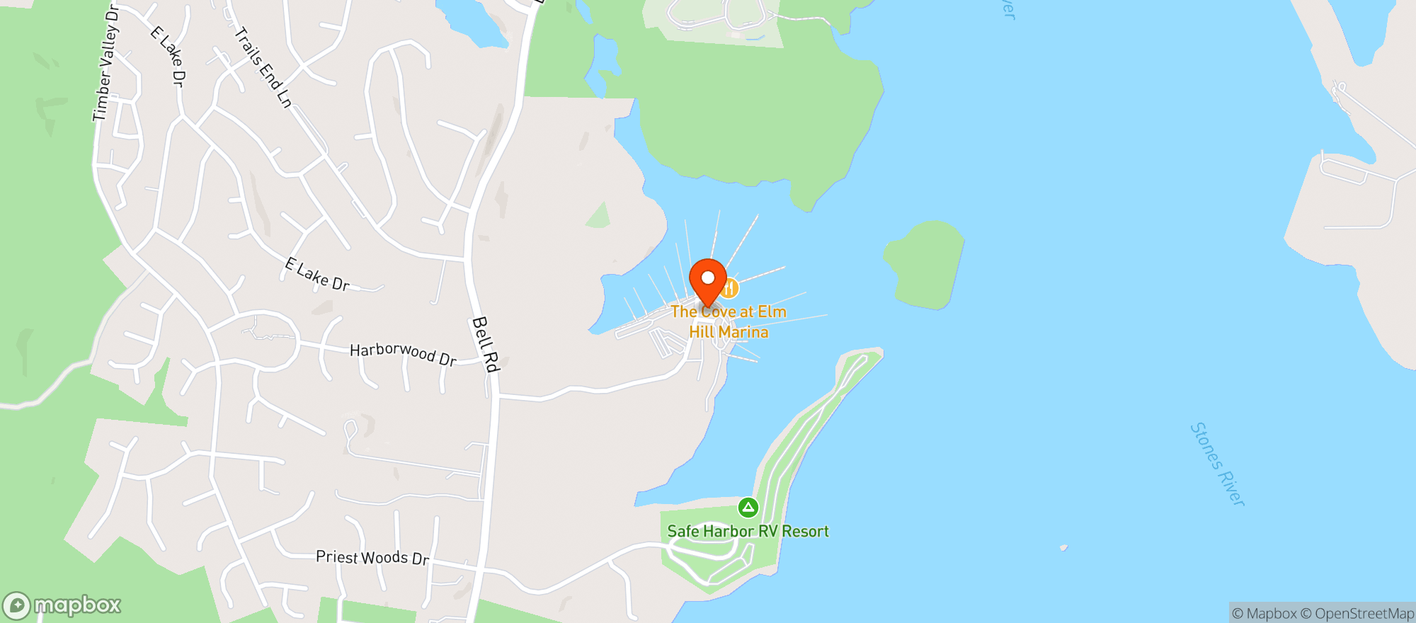 Map showing Safe Harbor Marina Market
