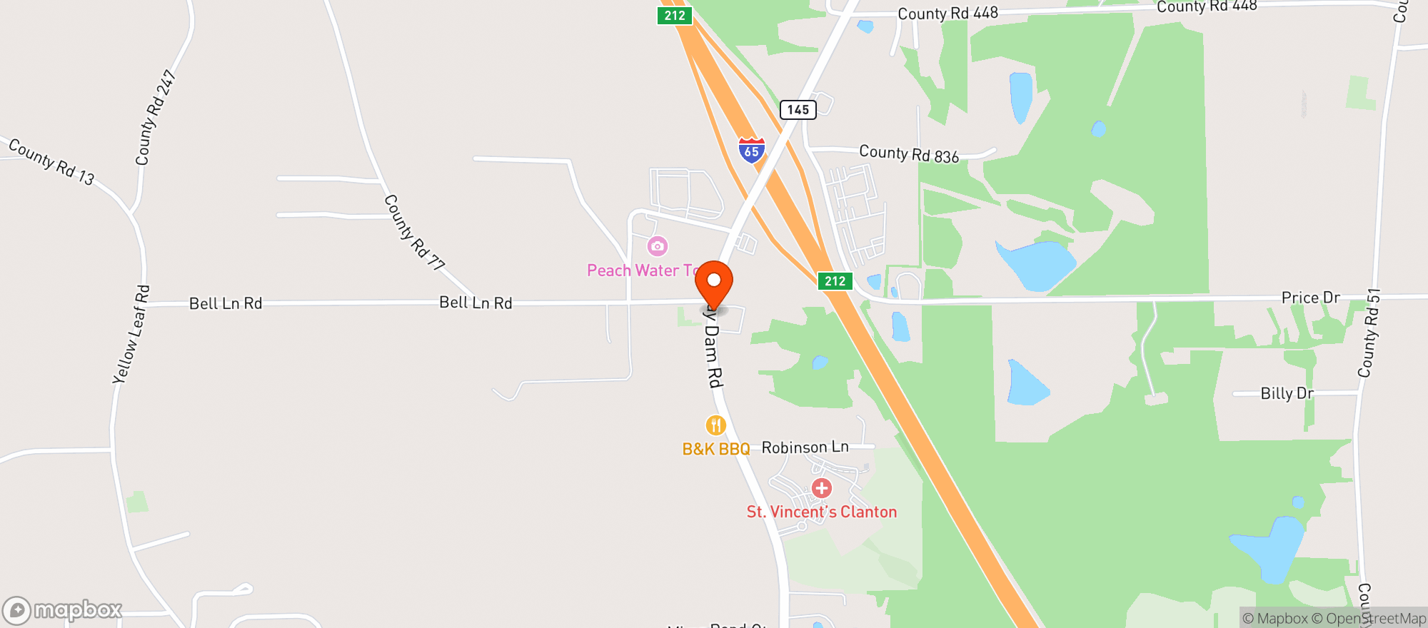 Map showing SUNSHINE FOOD MART