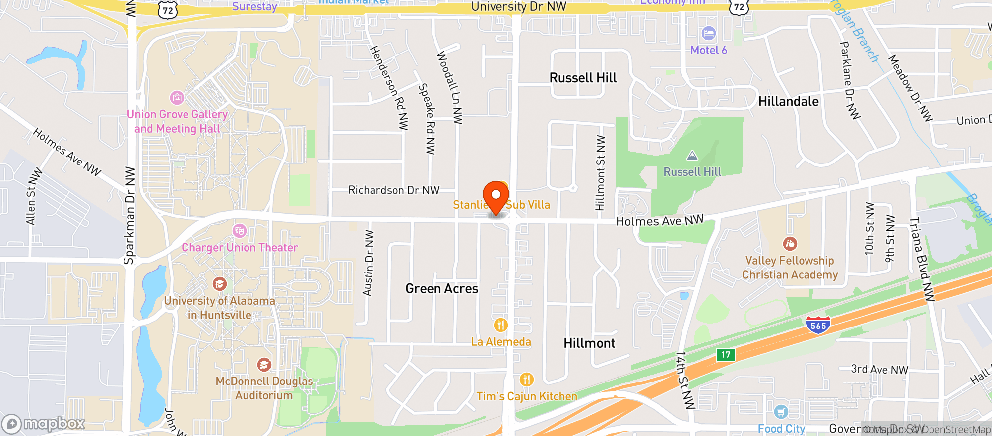 Map showing Sprint Mart