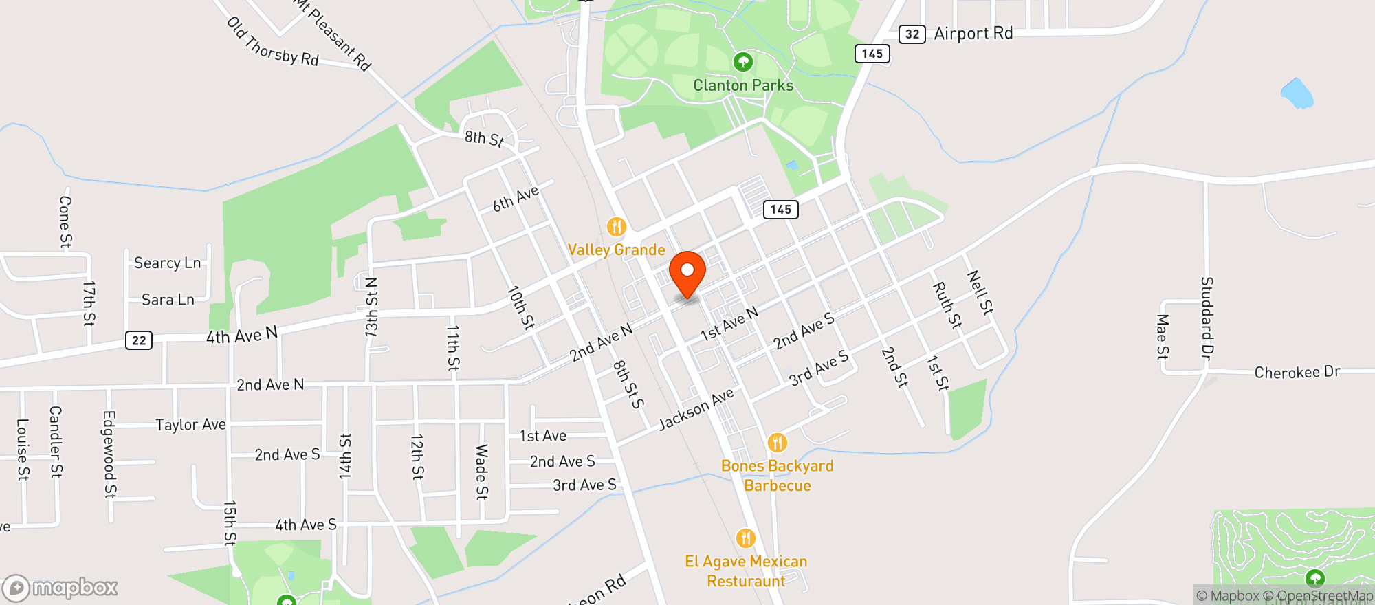 Map showing El Metate