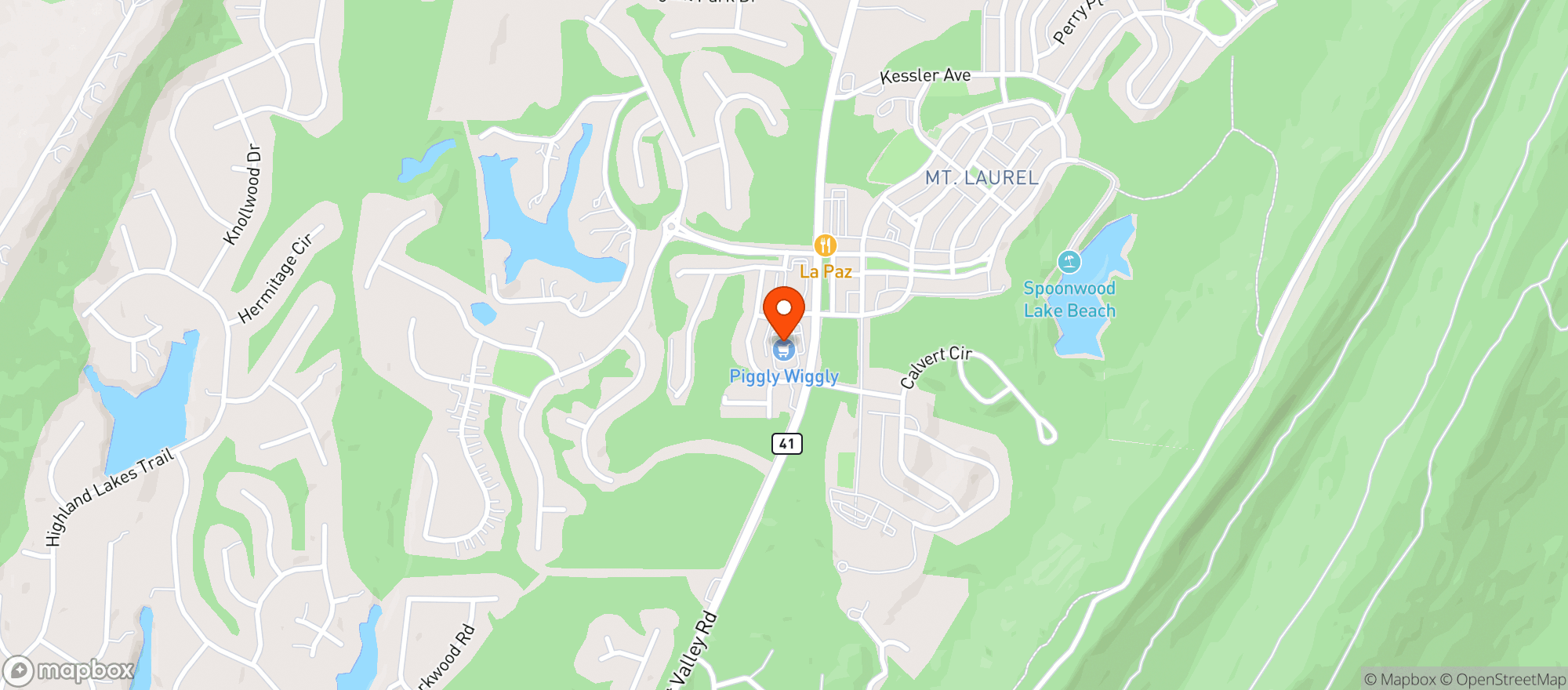 Map showing Piggly Wiggly