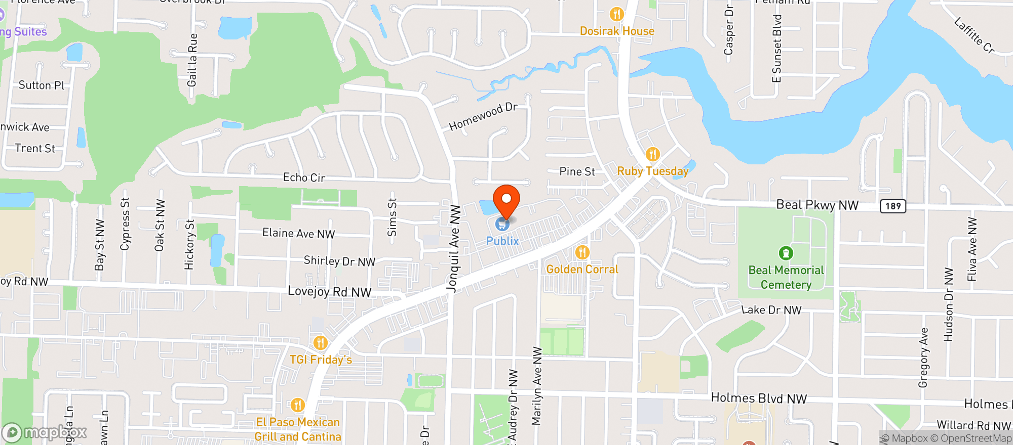 Map showing Publix