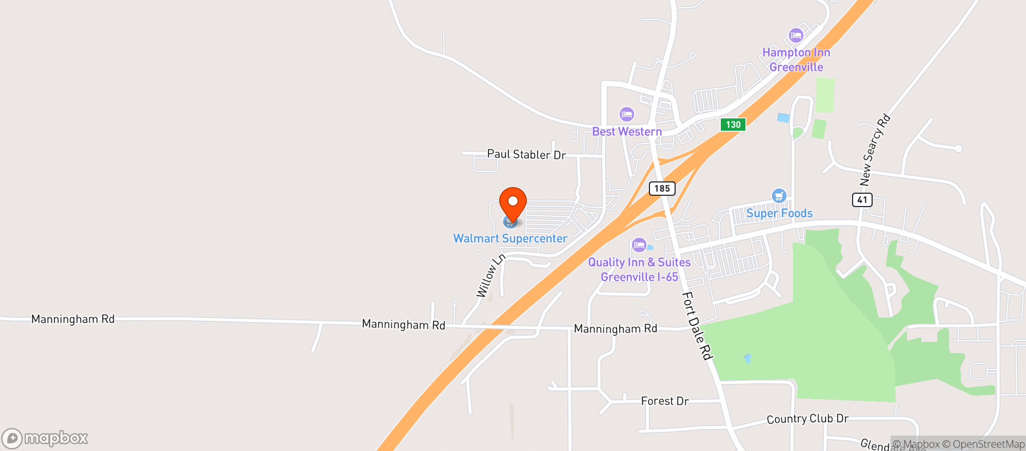 Map showing Walmart Supercenter