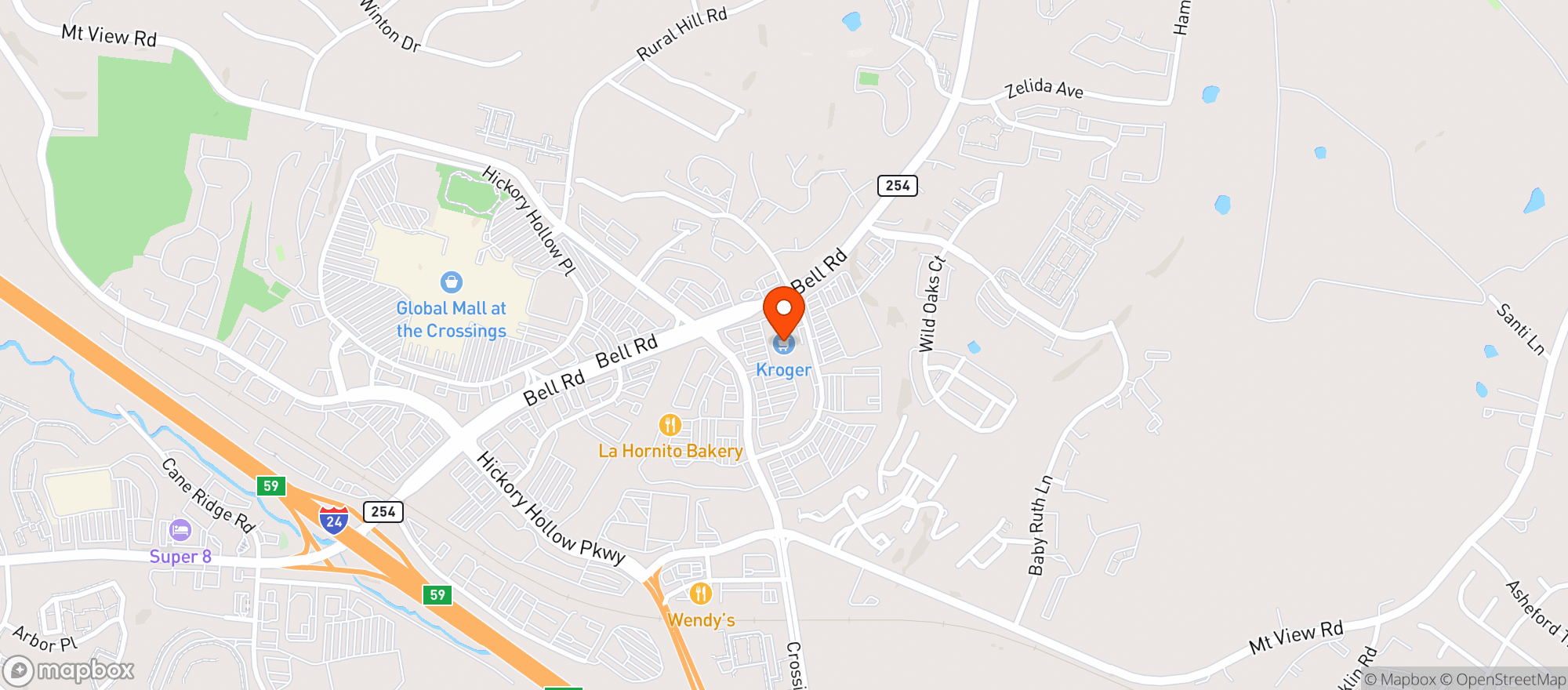 Map showing Kroger