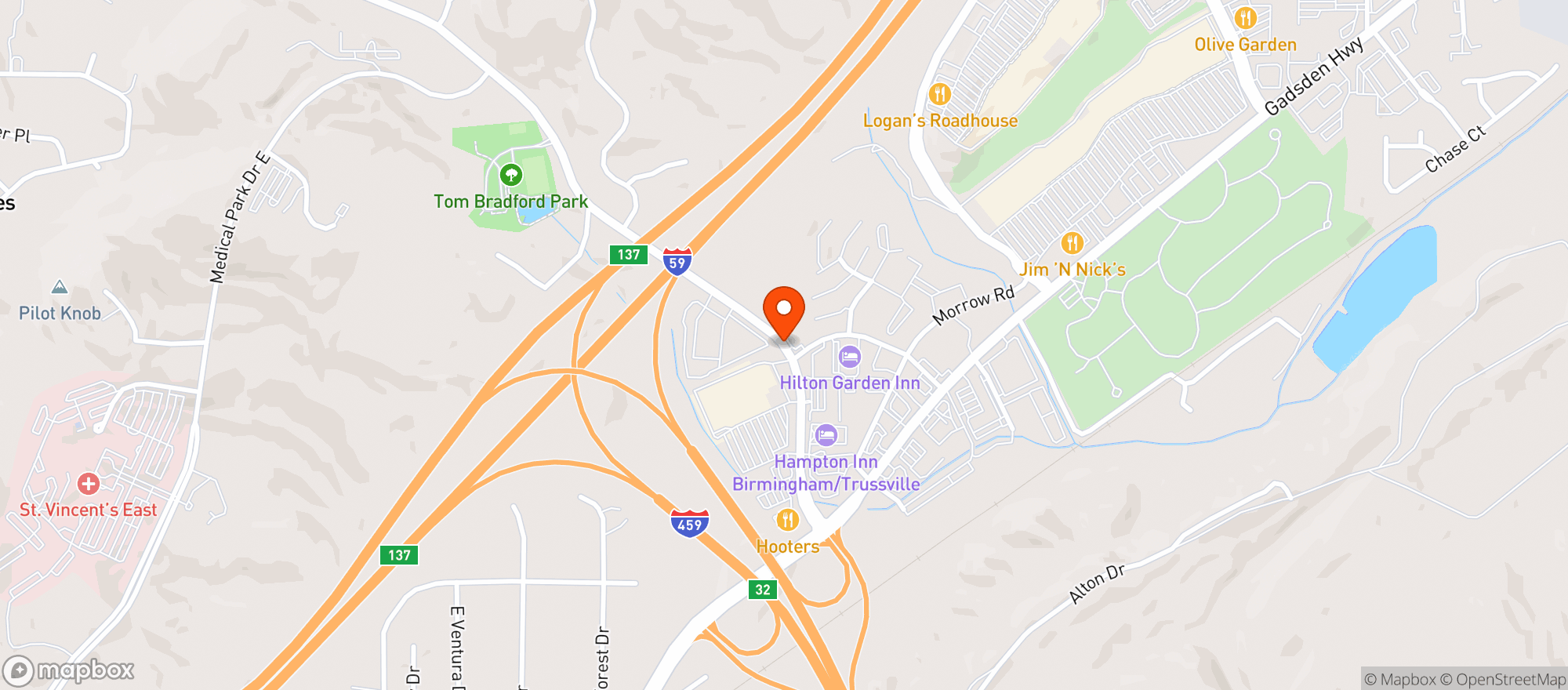Map showing Shell Food Mart
