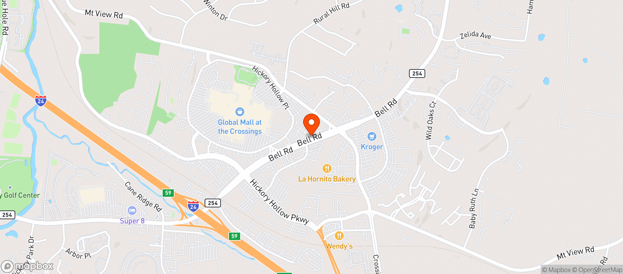 Map showing Maria Bonita Authentic Mexican