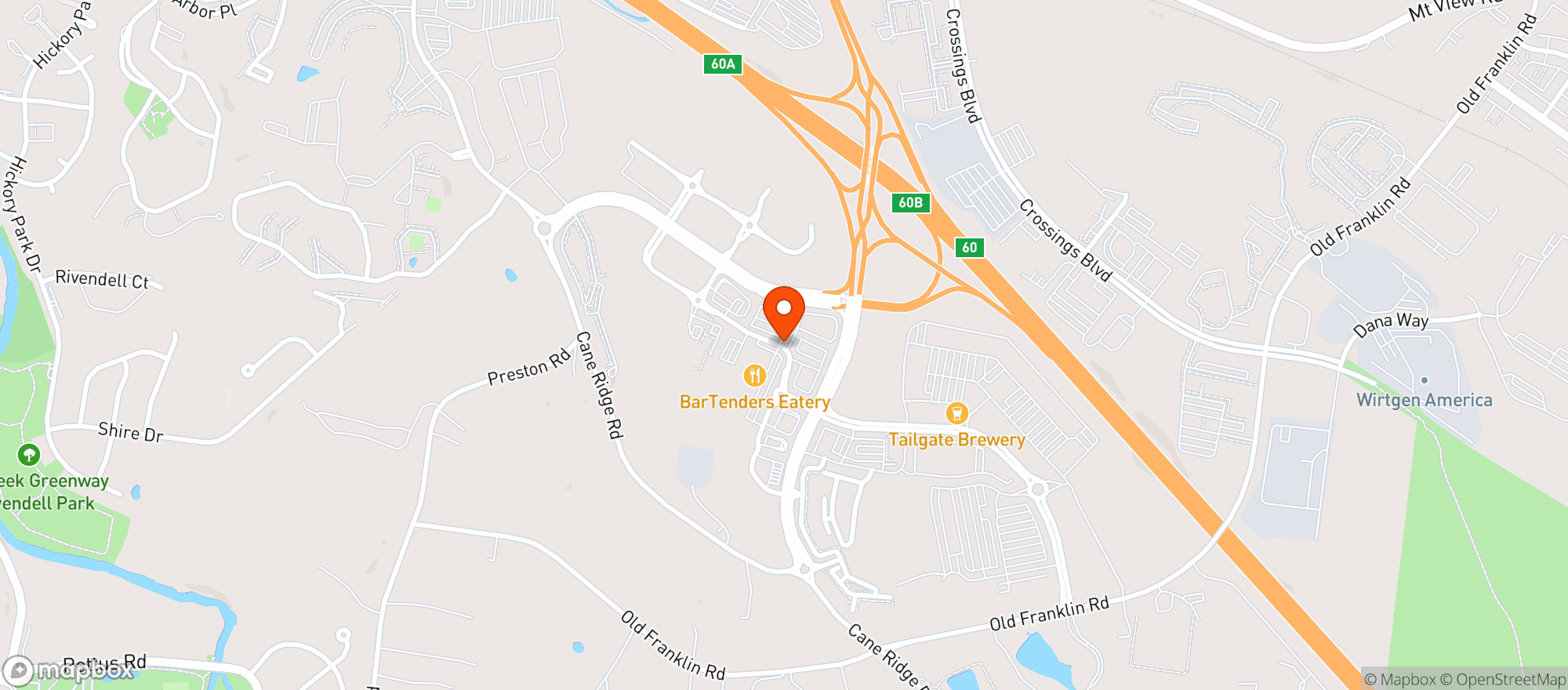 Map showing Texas Roadhouse