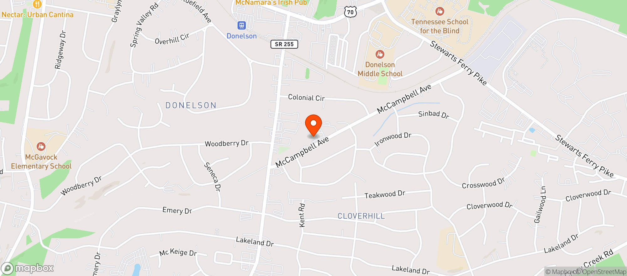 Map showing American Legion #88