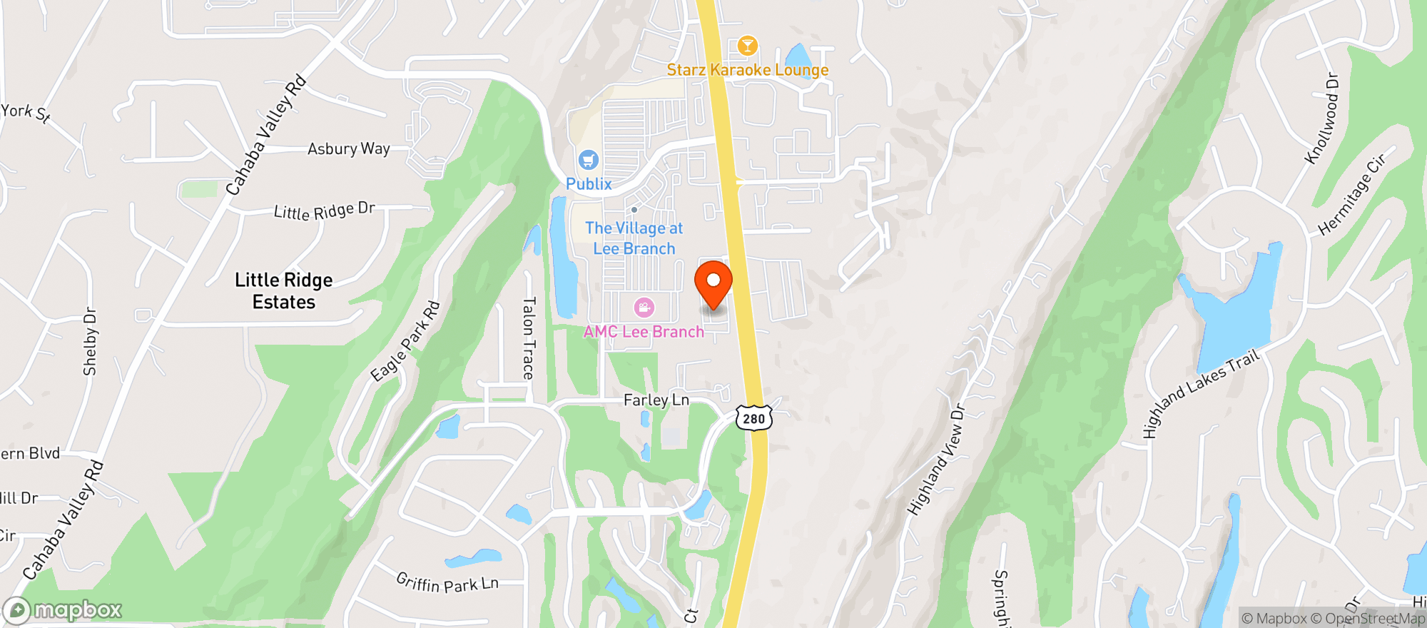 Map showing Hwy 280 Liquor And Wine