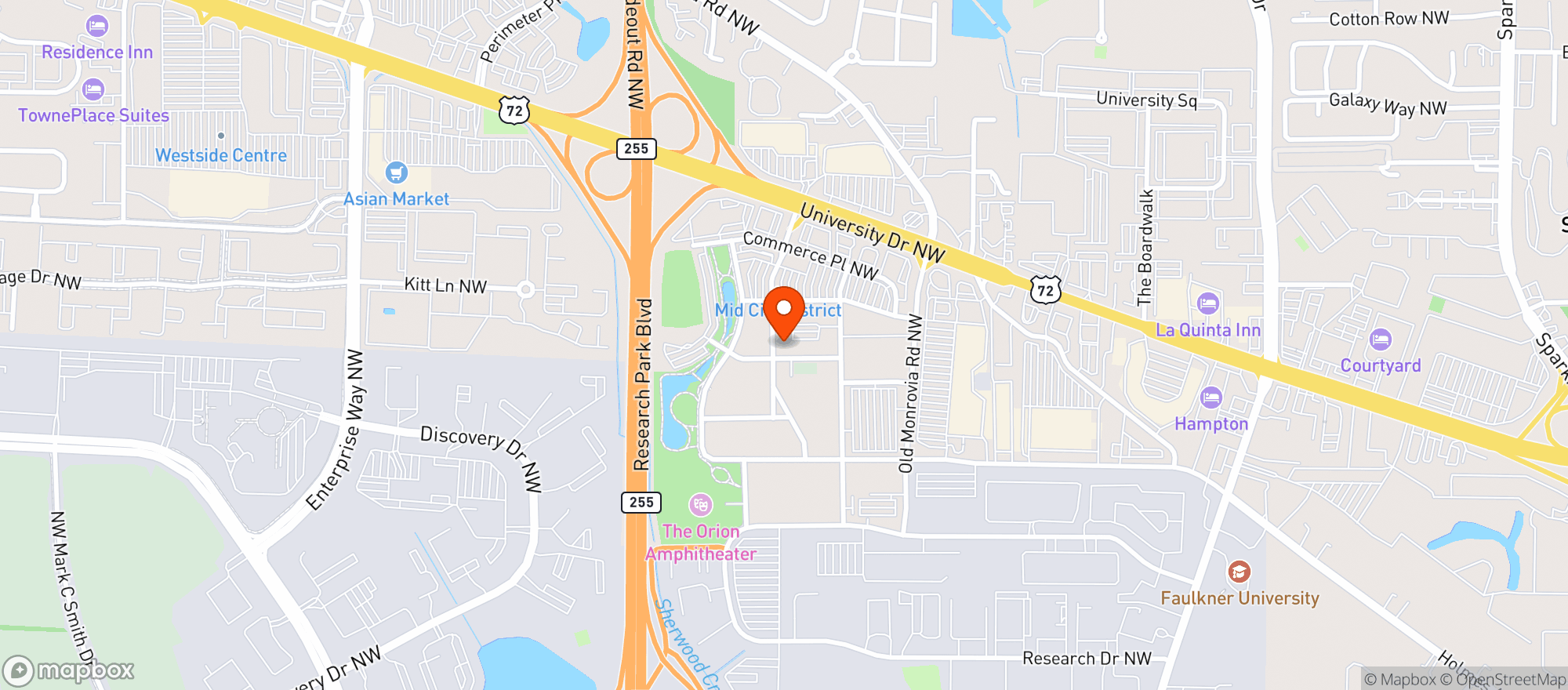 Map showing Blue Oak Bbq
