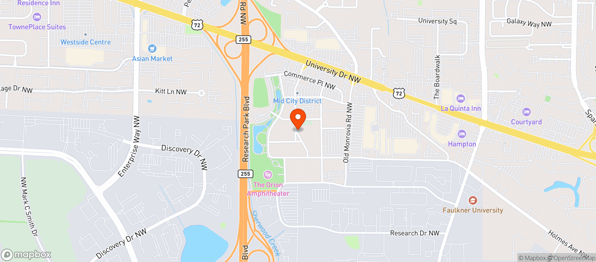Map showing Tupelo Honey Cafe