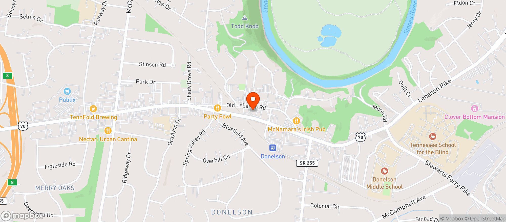 Map showing Red Door Saloon