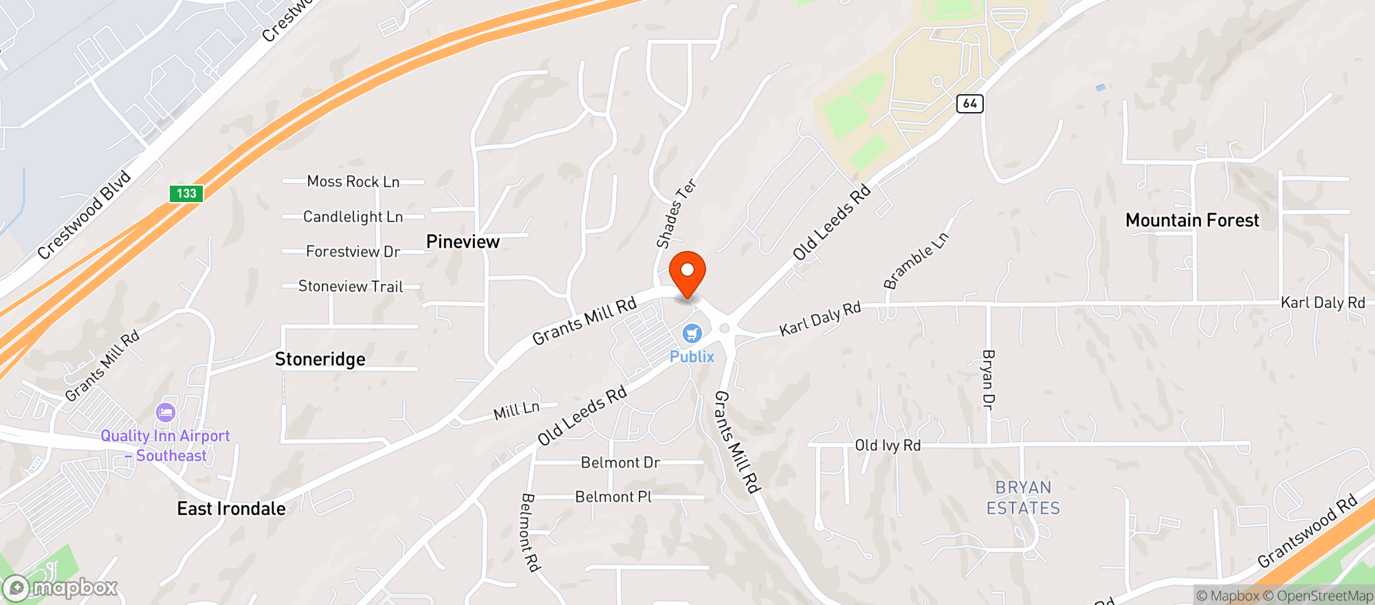 Map showing Publix Super Market