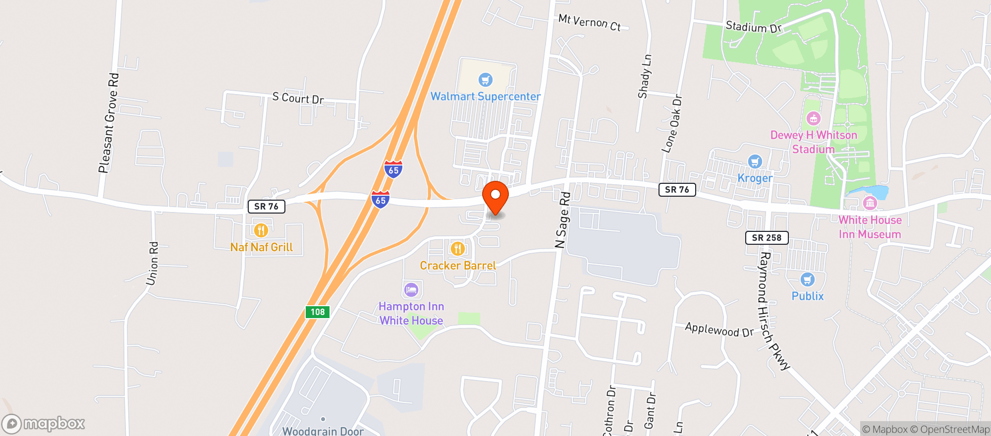 Map showing J & L Liquors