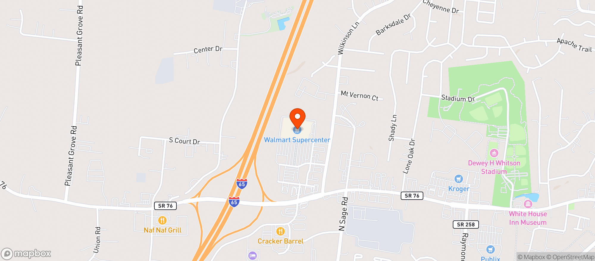 Map showing Walmart Supercenter