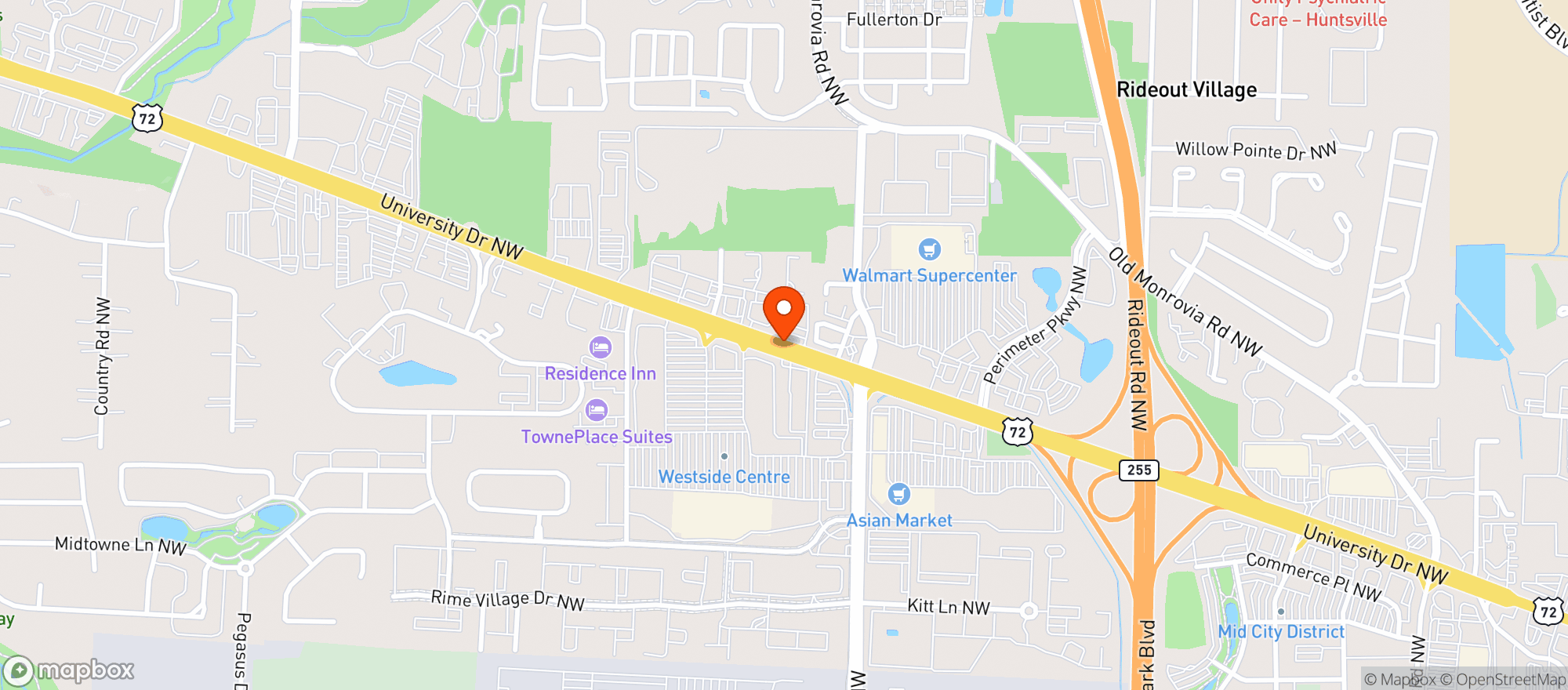 Map showing Rosies Mexican Cantina