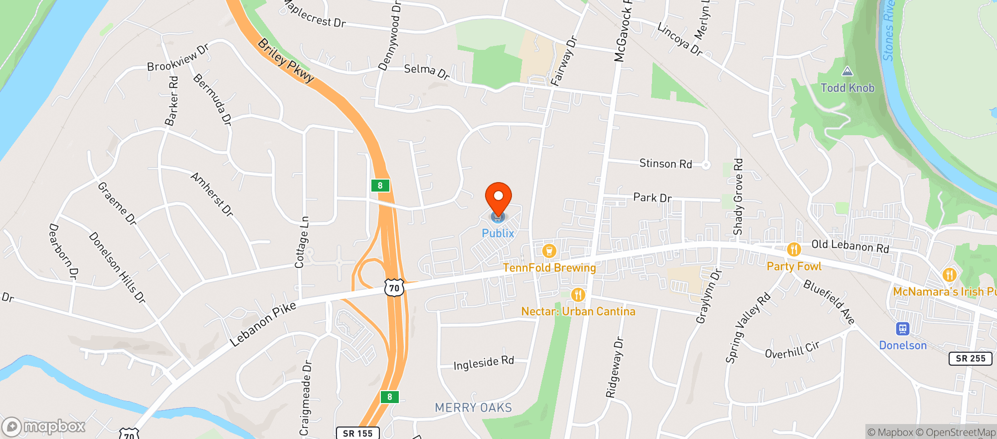 Map showing Publix