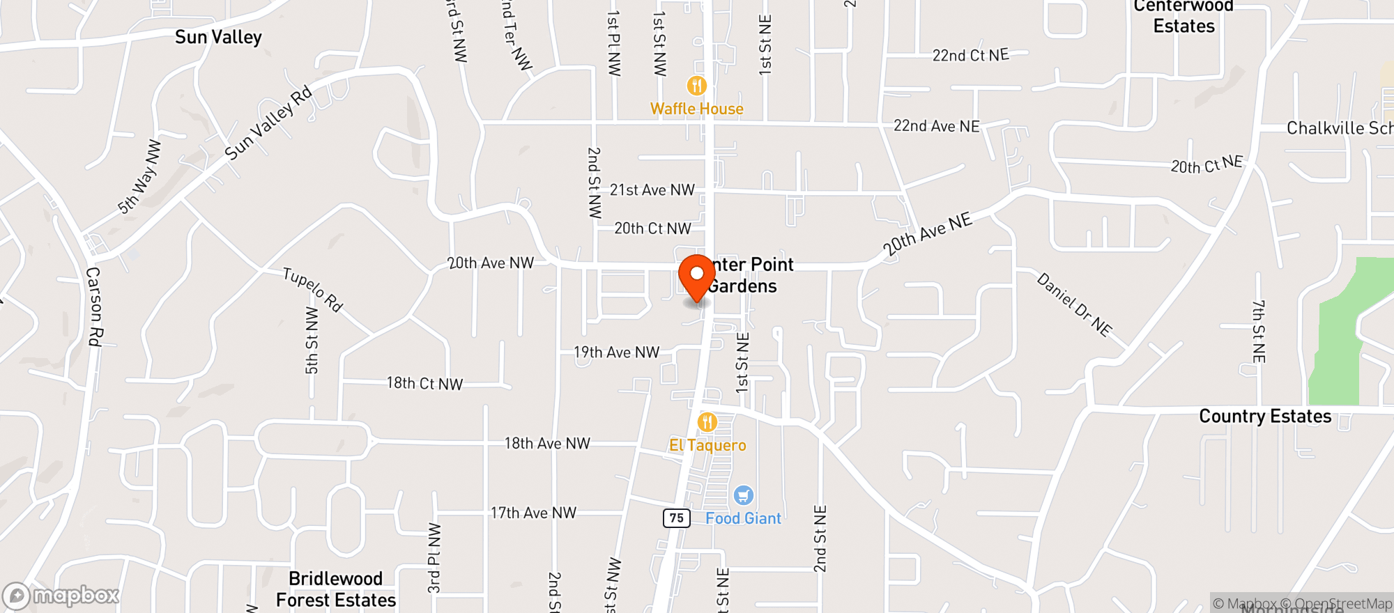 Map showing WALMART NEIGHBORHOOD MARKET