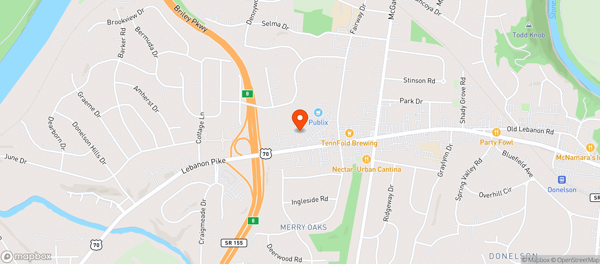 Map showing Music City Liquors