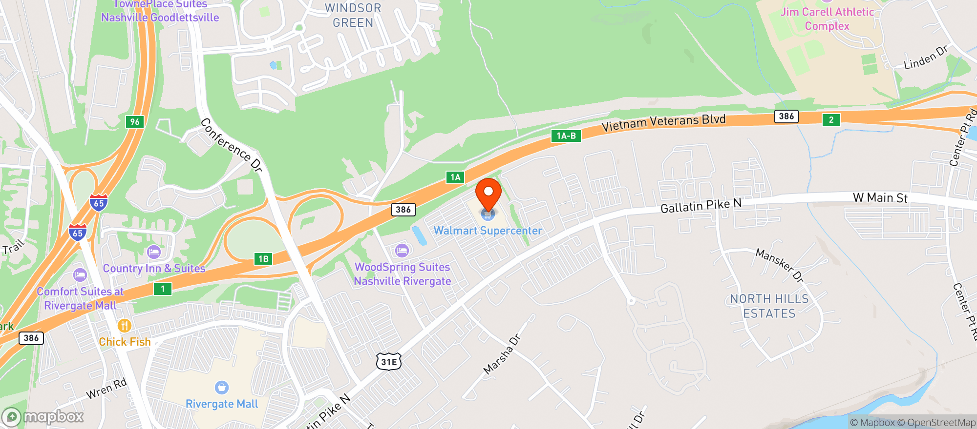 Map showing Walmart Supercenter