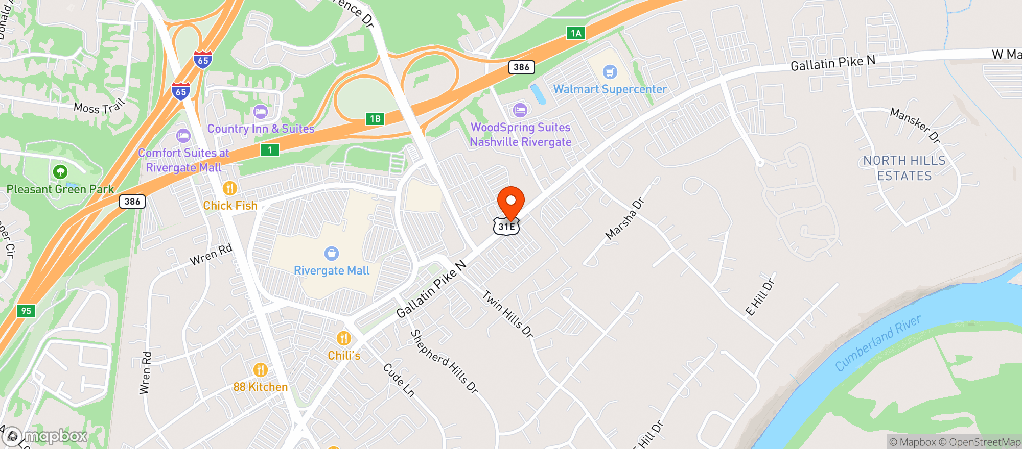 Map showing Twin Peaks