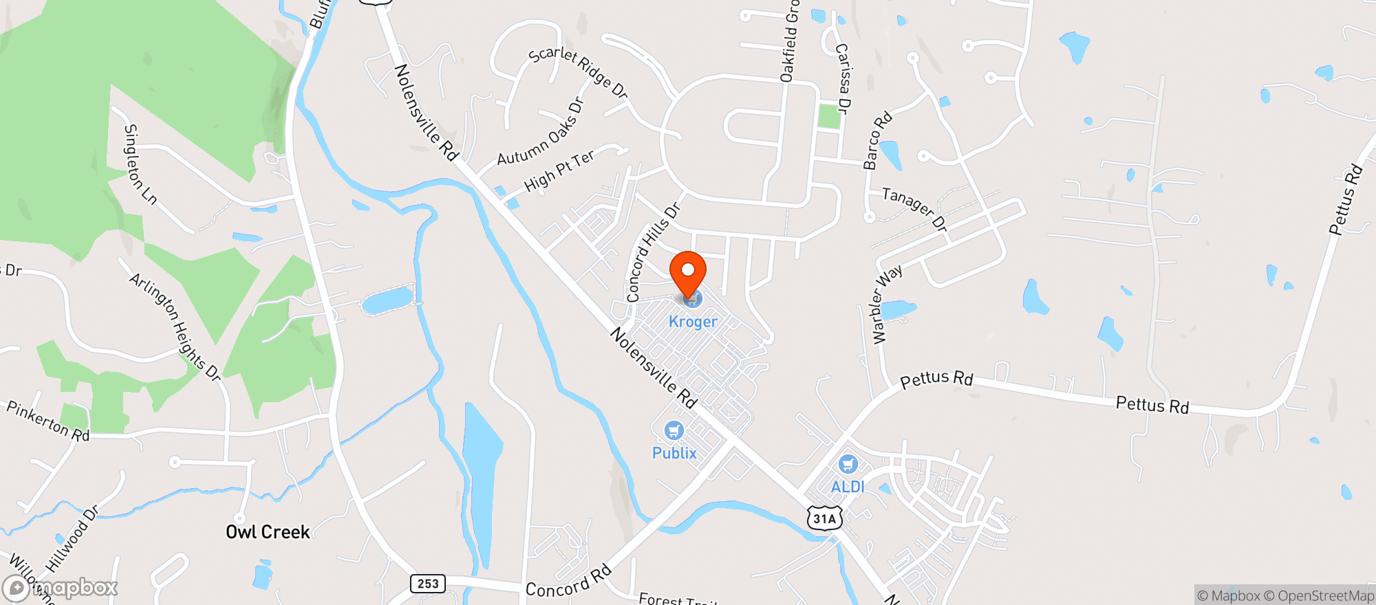 Map showing Kroger