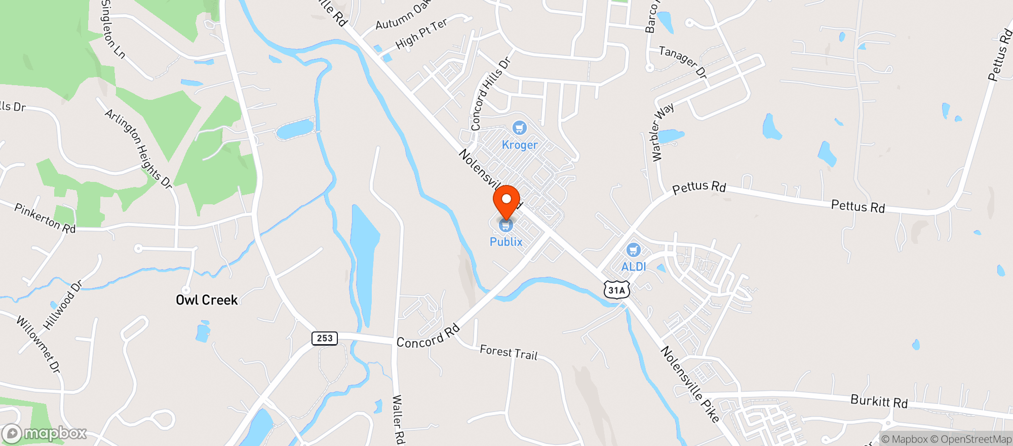 Map showing Publix
