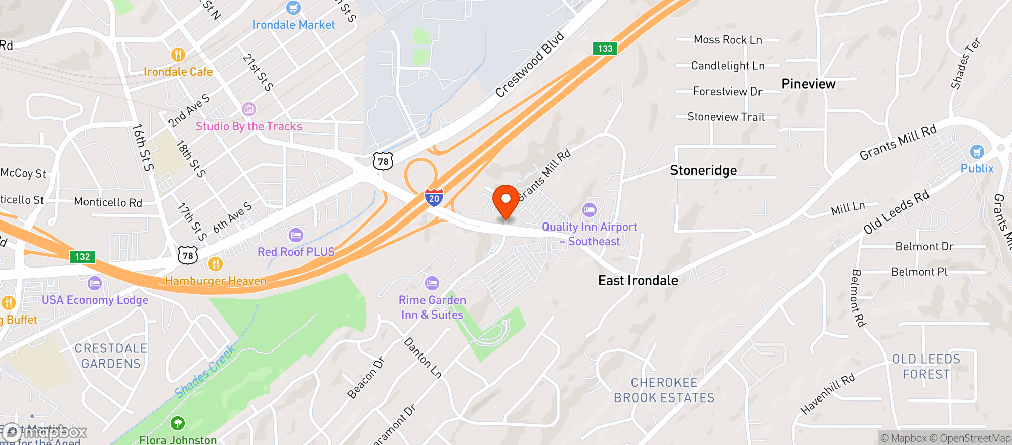 Map showing Hilltop Liquor