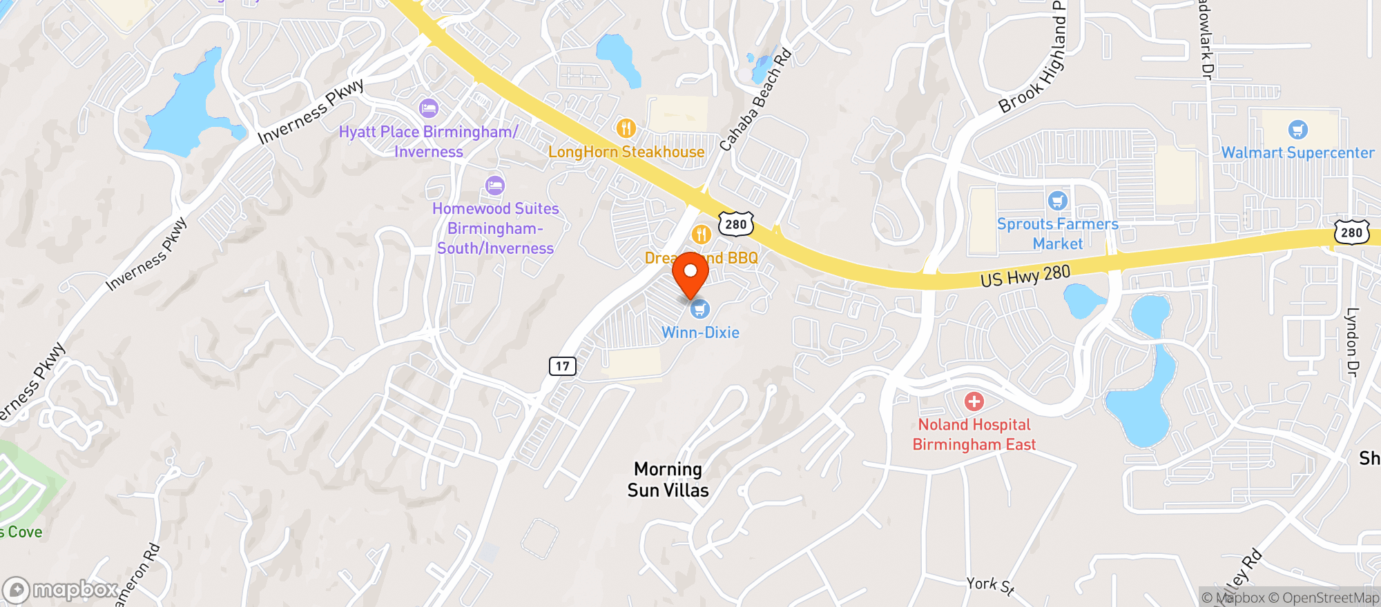 Map showing Winn Dixie