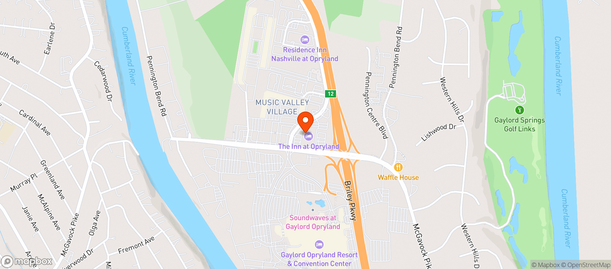 Map showing Gaylord Hotels #bnagi