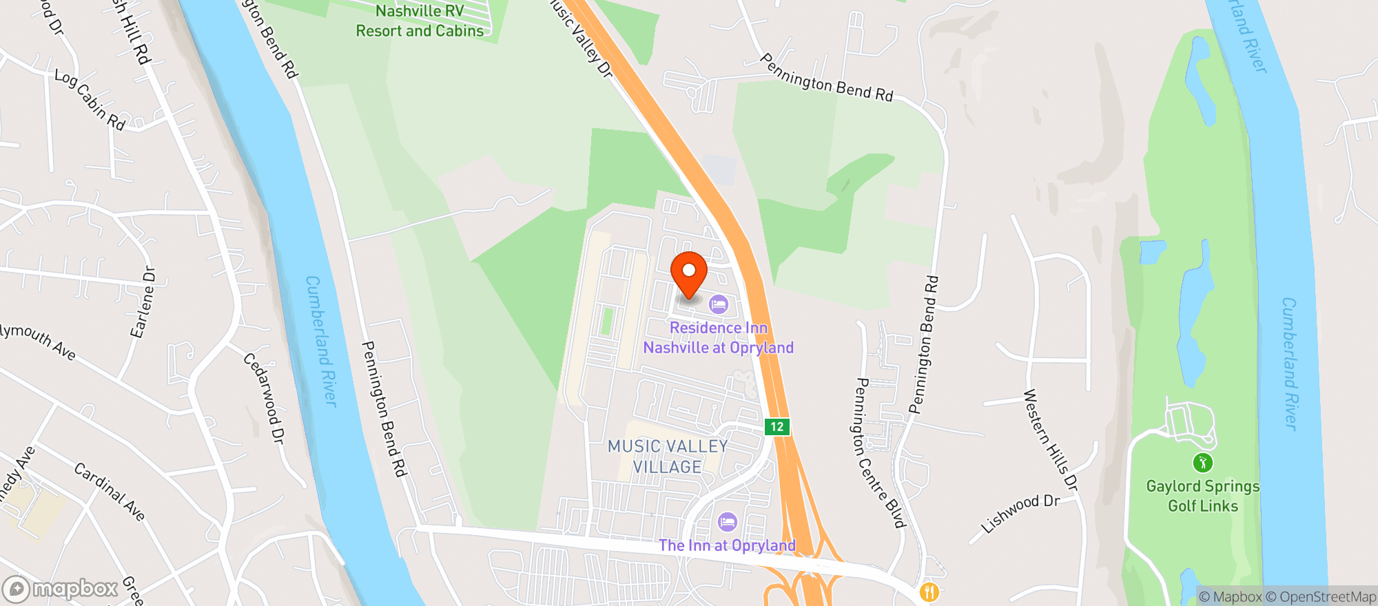 Map showing Hilton Garden Inn
