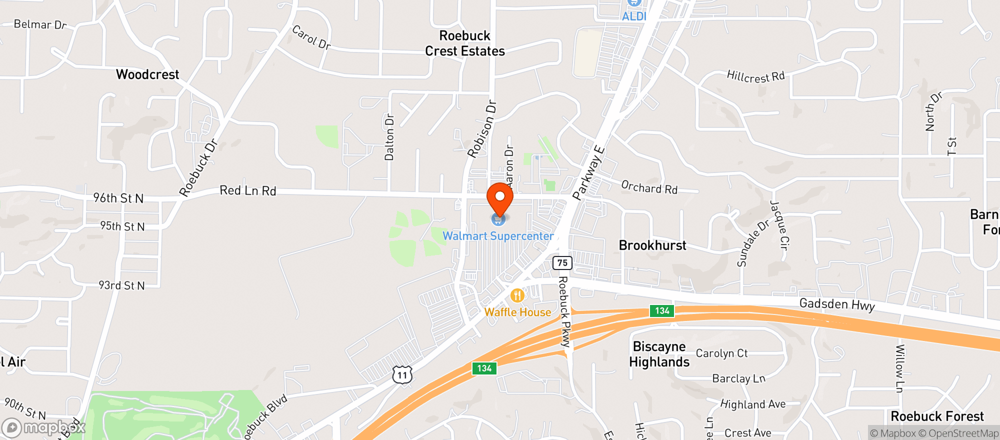 Map showing Walmart Supercenter