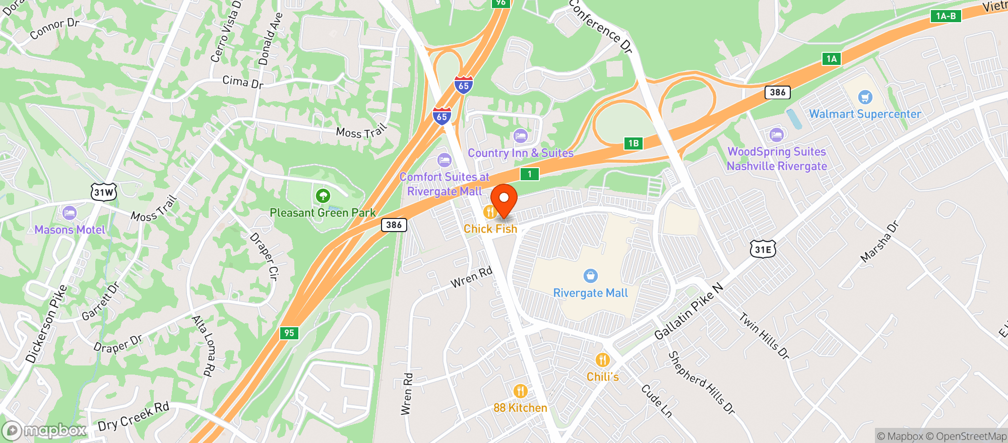 Map showing Rivergate Wines & Liquors