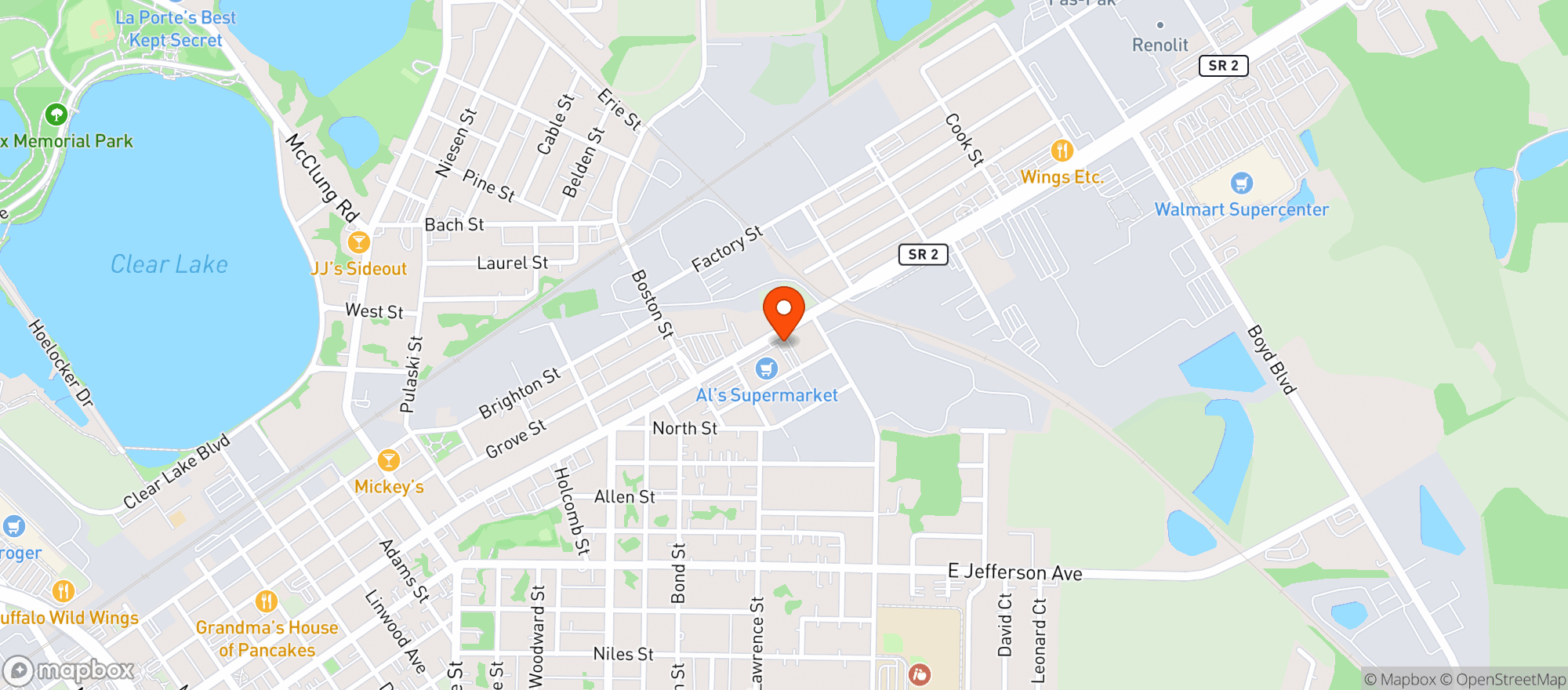 Map showing J & J Liquors