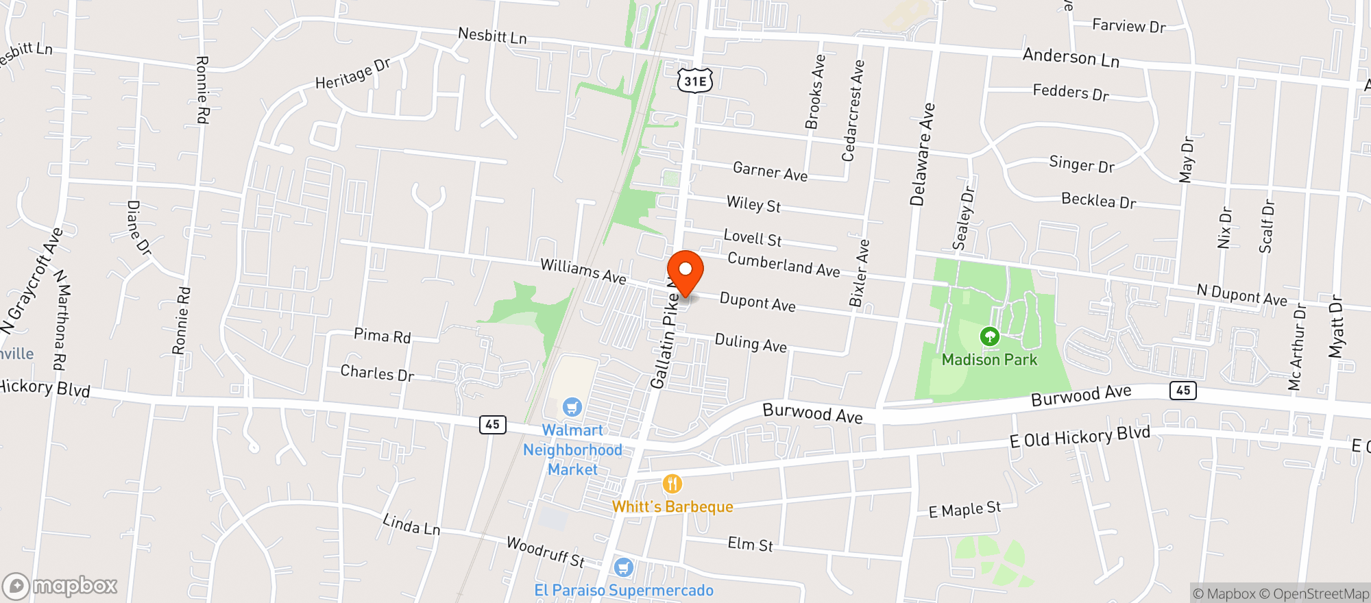 Map showing Pinky Ring Pizza