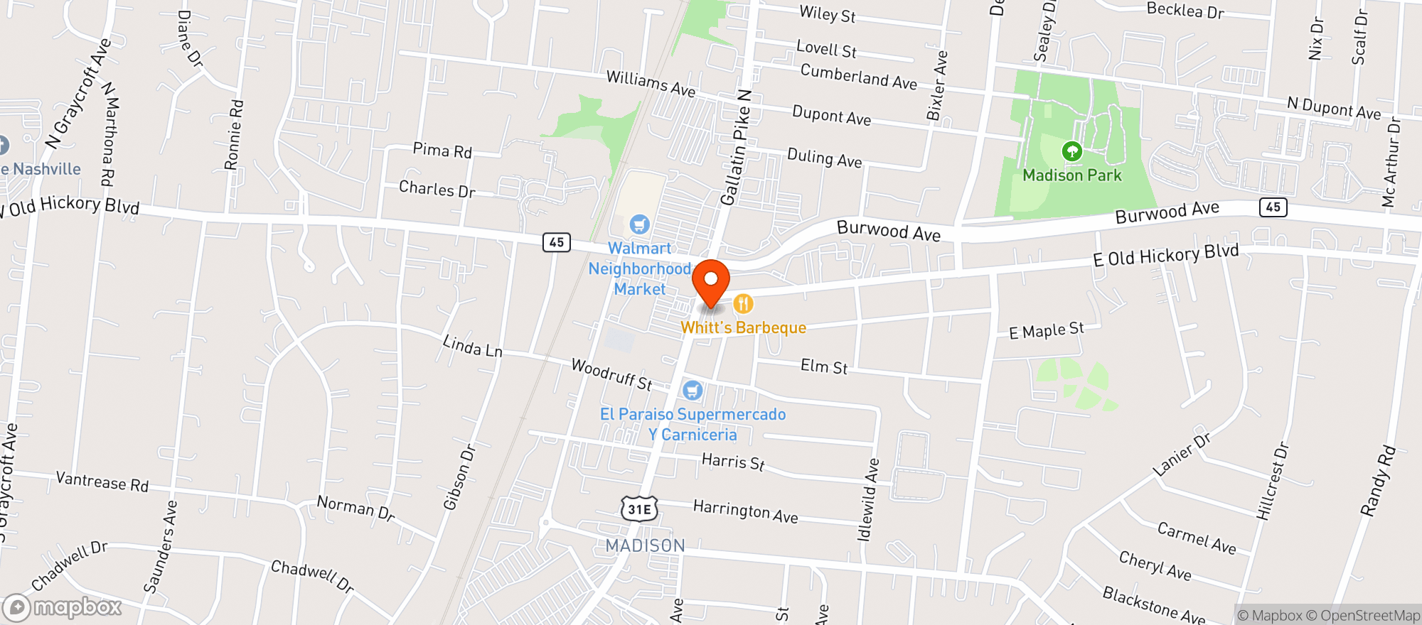 Map showing Madison Beverage Whs (Beer)