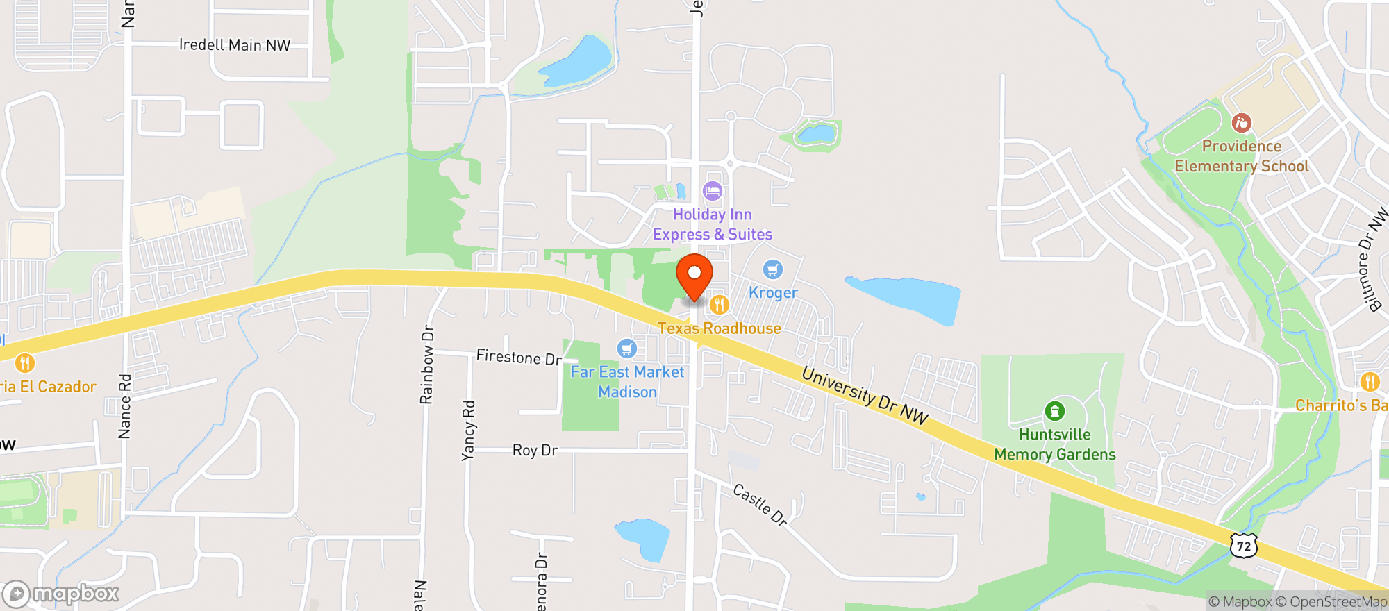 Map showing Texas Roadhouse
