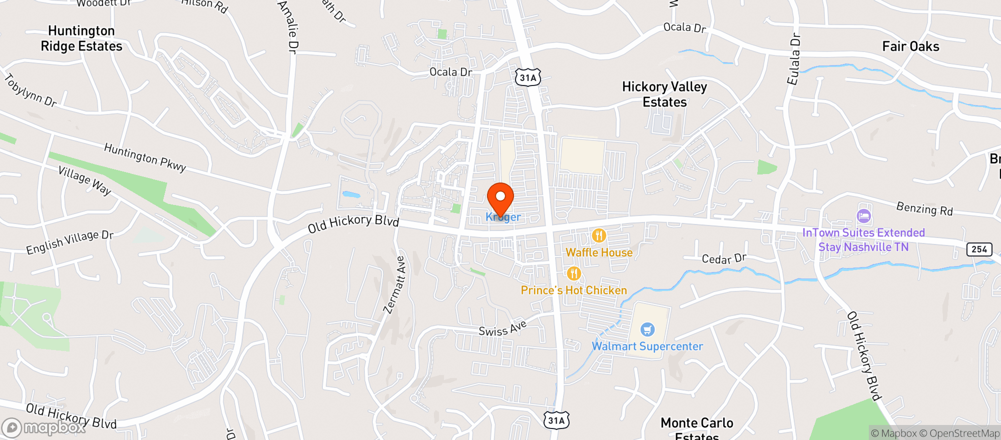 Map showing Hickory Discount Liquors
