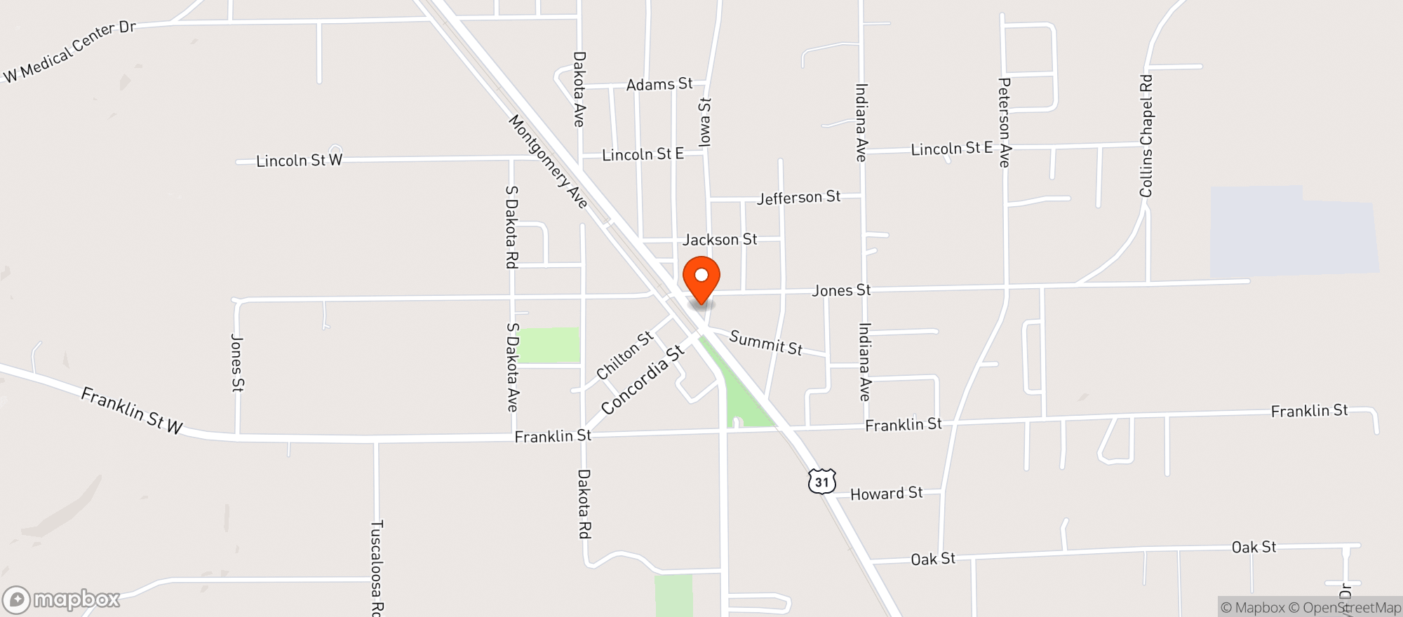 Map showing ONE STOP THORSBY